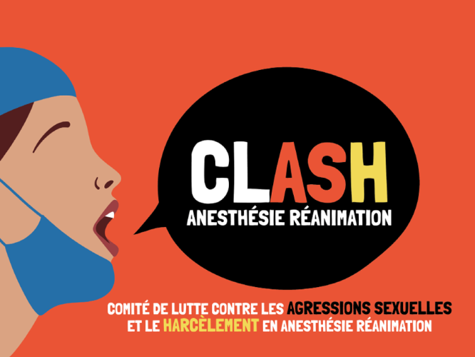 Affiche CLASH — Comité de lutte contre les agressions sexuelles et le harcèlement en anesthésie réanimation